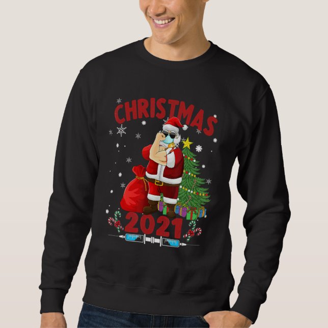 Impfte Weihnachtsmaske Weihnachten Sweatshirt (Vorderseite)