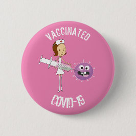 Impftes COVID-19 6 cm Abzeichen Button