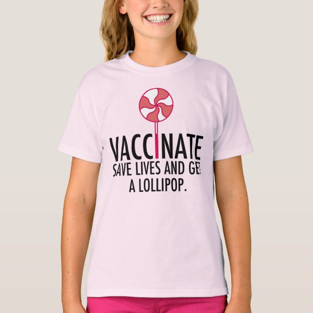 Impfung Lollipop Funny Vaccinate Kinder T-Shirt (Vorderseite)