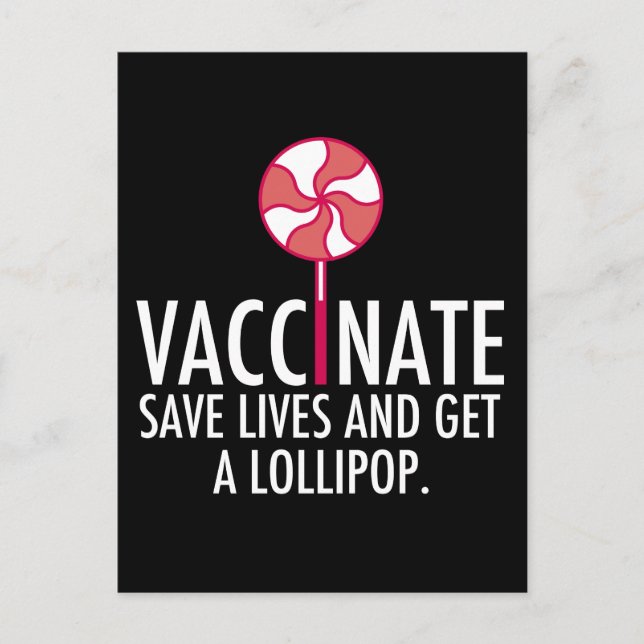 Impfung Lollipop Funny Vaccinate Postkarte (Vorderseite)