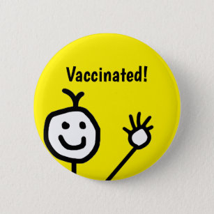 Impfung Niedlich Happy Face Button