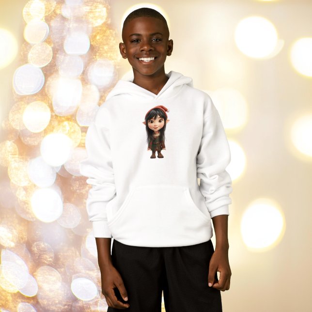 Impish Girl Christmas Elf Boy's Hoodie (Von Creator hochgeladen)