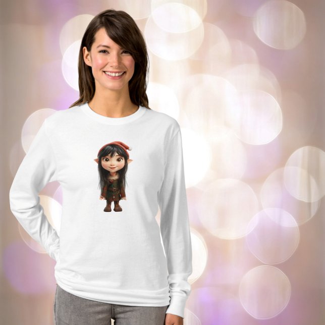 Impish Girl Christmas Elf Frauen T-Shirt (Von Creator hochgeladen)