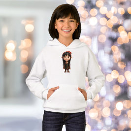 Impish Girl Christmas Elf Girl's Hoodie