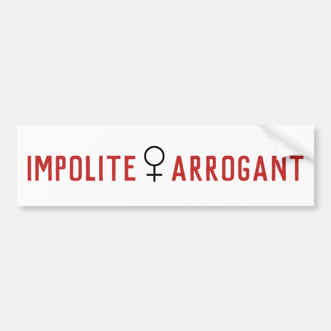 Impolite Arrogant Frauensymbol Autoaufkleber (Vorne)