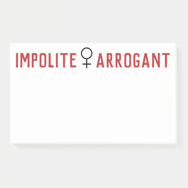 Impolite Arrogant Frauensymbol Post-it Klebezettel (Vorderseite)