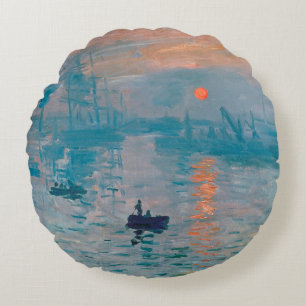 Impression Sonnenaufgang Claude Monet Rundes Kissen