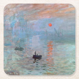 Impression, Sunrise, Claude Monet, 1872 Rechteckiger Pappuntersetzer