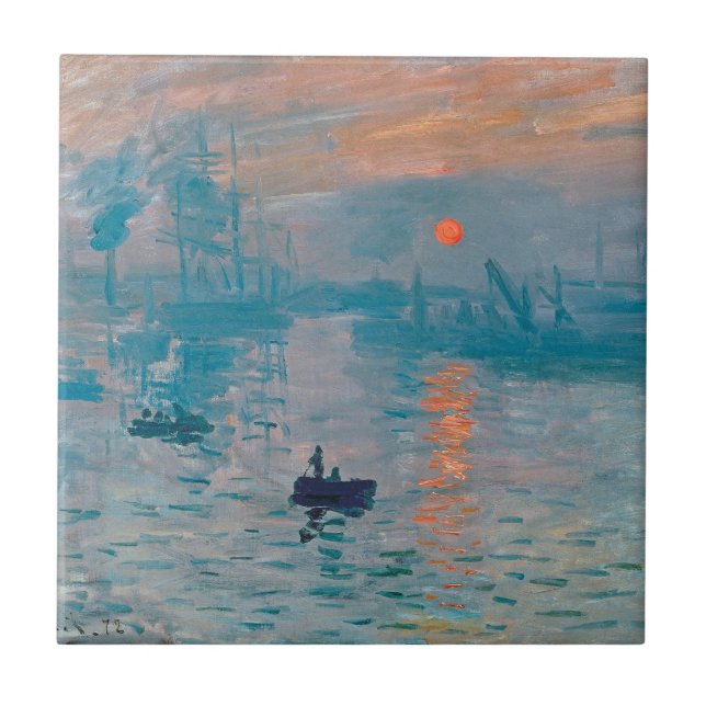 Impression Sunrise claude monet impressionist Fliese (Vorderseite)