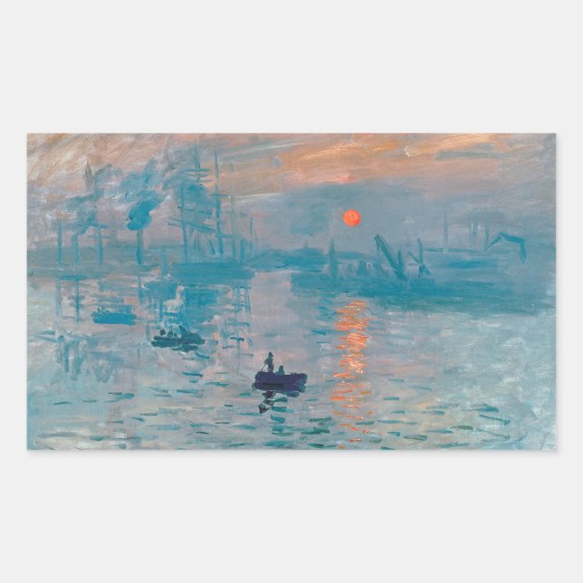 Impression Sunrise Claude Monet Rechteckiger Aufkleber (Vorderseite)