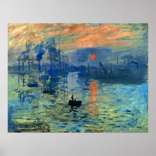 Impression Sunrise, Soleil Levant, Claude Monet Poster (Vorne)