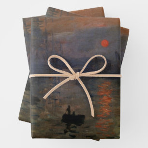 Impression Sunrise von Claude Monet, Vintage Art Geschenkpapier Set