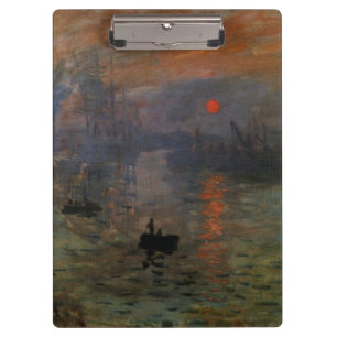 Impression Sunrise von Claude Monet, Vintage Kunst Klemmbrett