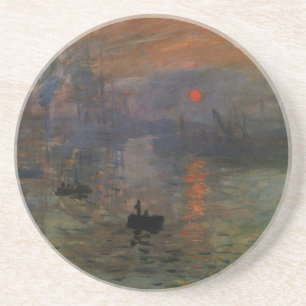 Impression Sunrise von Claude Monet, Vintage Kunst Sandstein Untersetzer