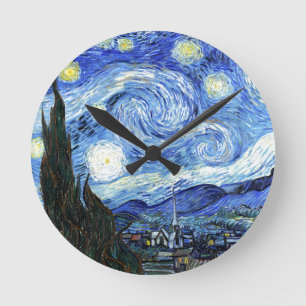 Impressionism Van Gogh Starry Night Wall Clock Runde Wanduhr