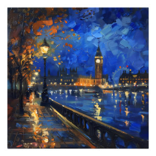 Impressionismus der Nacht in London Fotodruck
