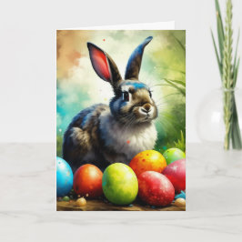 Impressionismus Graue und weiße Ostersonne Feiertagskarte