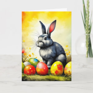 Impressionismus Graue und weiße Ostersonne Feiertagskarte