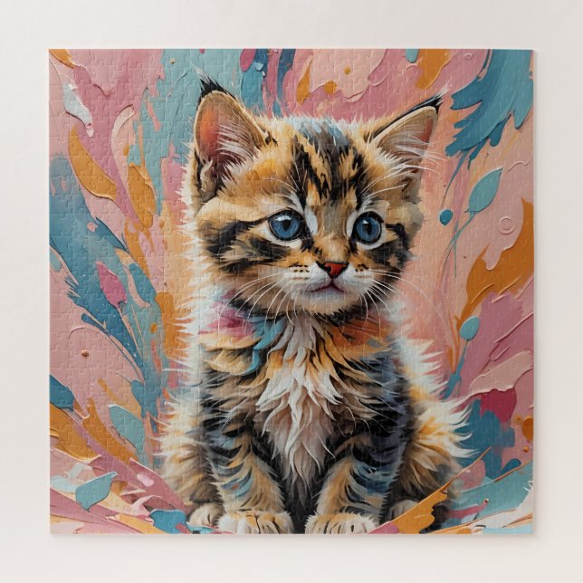 Impressionismus Kitty Puzzle (Vertikal)