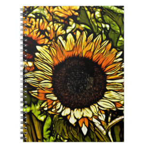 Impressionismus Malerei Land gelbe Sonnenblume Notizblock