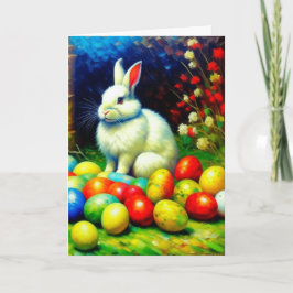 Impressionismus Osterhase mit Eiern Feiertagskarte