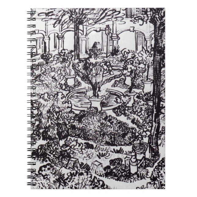 Impressionismus Vincent Van Gogh Garten des Hospit Notizblock (Vorderseite)