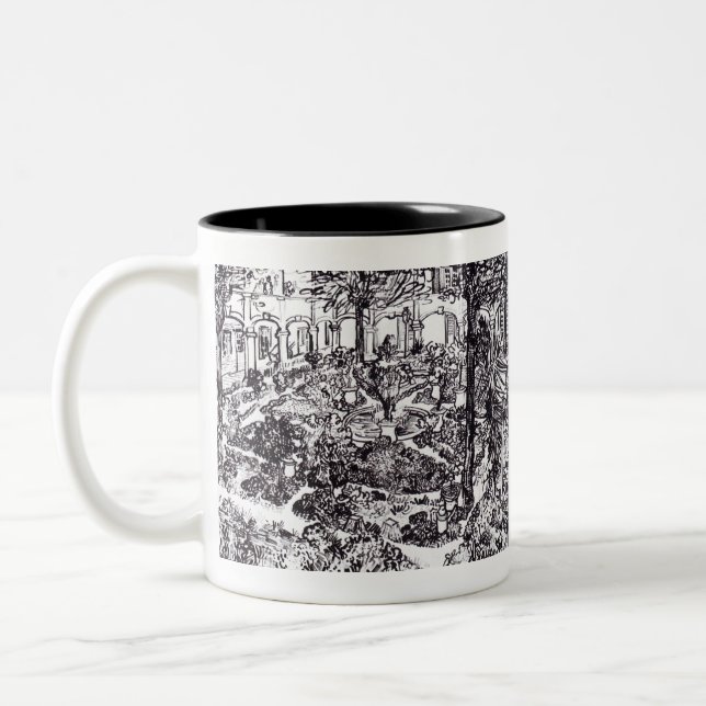 Impressionismus Vincent Van Gogh Garten des Hospit Zweifarbige Tasse (Links)