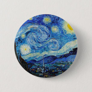 Impressionismus Vincent Van Gogh Starry Starry Nig Button