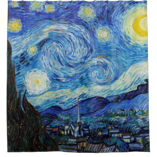 Impressionismus Vincent Van Gogh Starry Starry Nig Duschvorhang