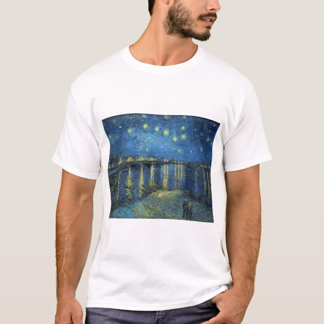 Impressionismus Vincent Van Gogh Starry Starry Nig T-Shirt (Vorderseite)