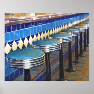Impressionismus von Esszimmer-Barhockern Poster