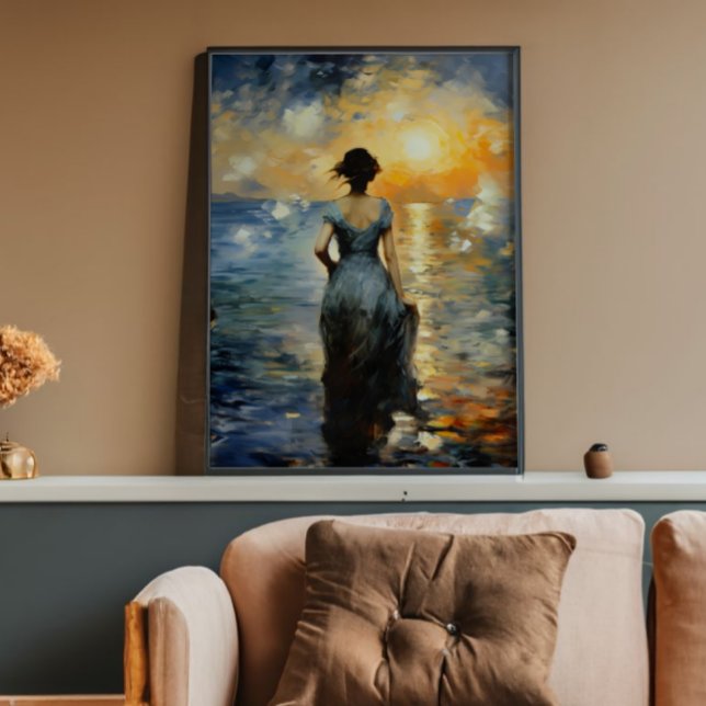 Impressionismus von Mädchen und Meer Fotodruck (Von Creator hochgeladen)