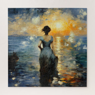 Impressionismus von Mädchen und Meer Puzzle