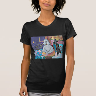 Impressionist Art Poodles Paris Café T-Shirt