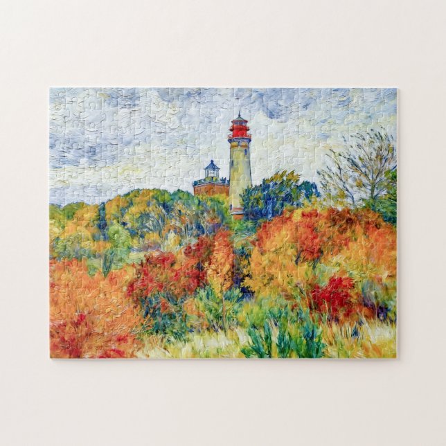 Impressionist Autumn Scene at Kap Arkona Lighthous Puzzle (Horizontal)