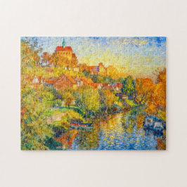 Impressionist Autumn View of Havelberg Cathedral w Puzzle
