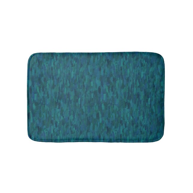 Impressionist Brush Strokes, Navy, Teal, Blue Badematte (Vorderseite)