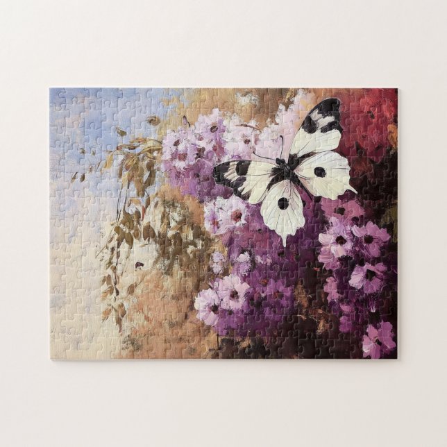Impressionist Butterfly Garden Malerei Puzzle (Horizontal)