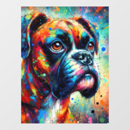 Impressionist Colorful Pop Art Boxer Dog Malerei Fensteraufkleber