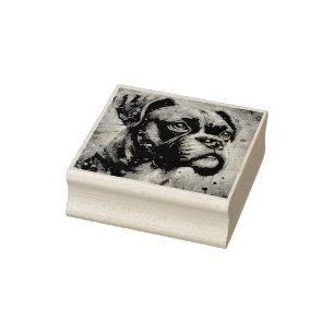 Impressionist Colorful Pop Art Boxer Dog Malerei Gummistempel