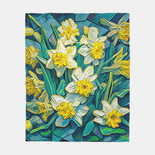 Impressionist Daffodis Fleecedecke