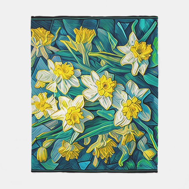 Impressionist Daffodis Fleecedecke (Vorderseite)