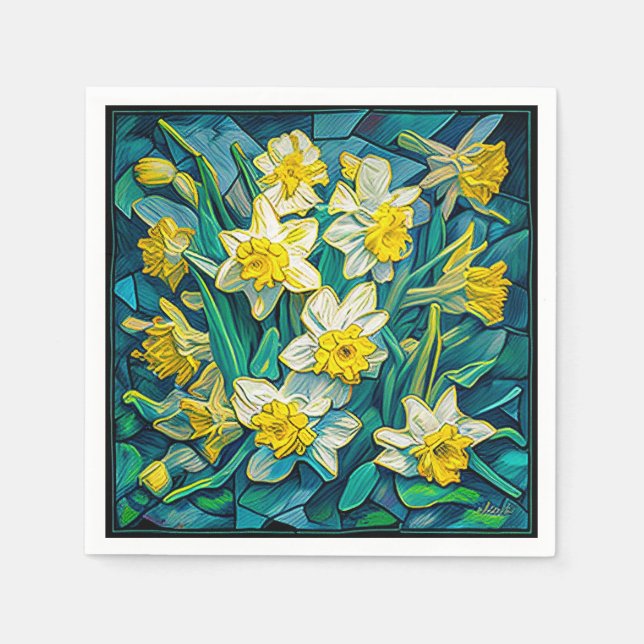 Impressionist Daffodis Serviette (Vorderseite)
