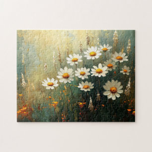 Impressionist Daisy Field Art Puzzle