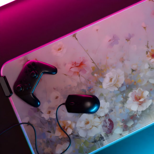 Impressionist florale Kunst - Lebhafte Gartenblume Schreibtischunterlage (Von Creator hochgeladen)