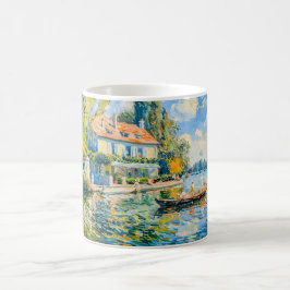 Impressionist Garden Art Mug Lakeside House with B Kaffeetasse