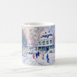 Impressionist Garden Art Mug Winter Garden House S Kaffeetasse