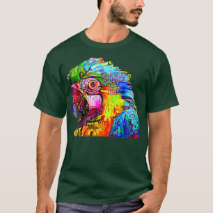 Impressionist Graffiti Parrot Bird Abstrakt Art T-Shirt