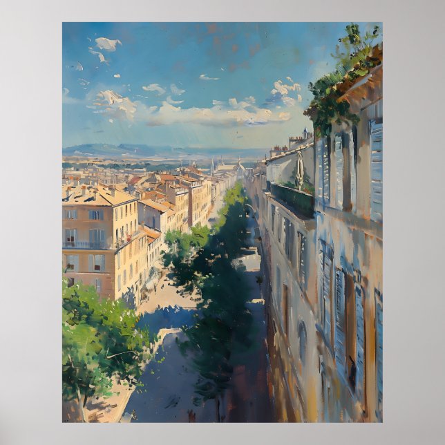 Impressionist image of Mompellier around 1906 Poster (Vorne)