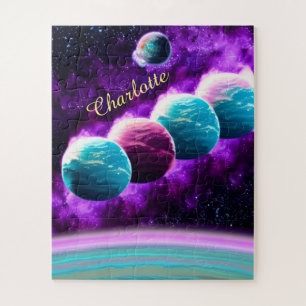 Impressionist kosmischer Phantastischer Lila Unive Puzzle